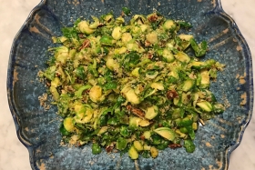 Recipe: Lemony Brussels Sprouts with Toasted Pecans and Breadcrumbs